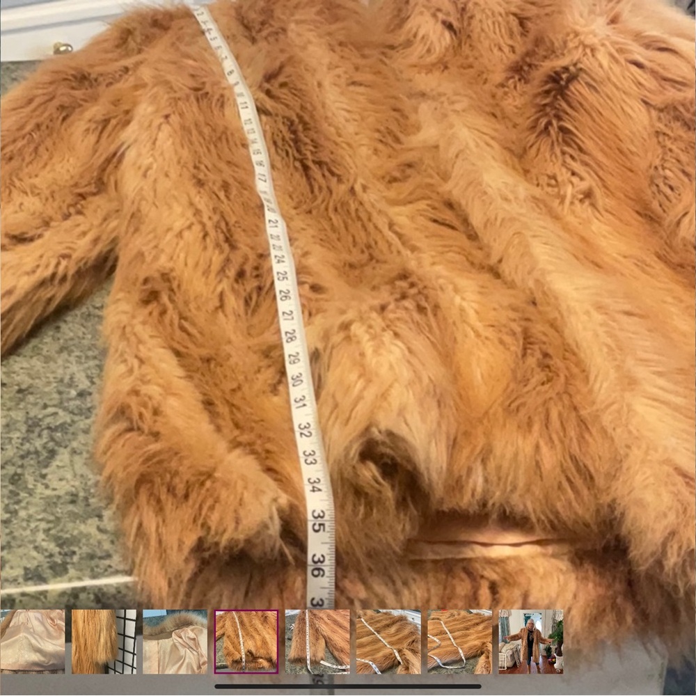 Luxurious Tan Faux Fur Coat - Picture 2 of 2